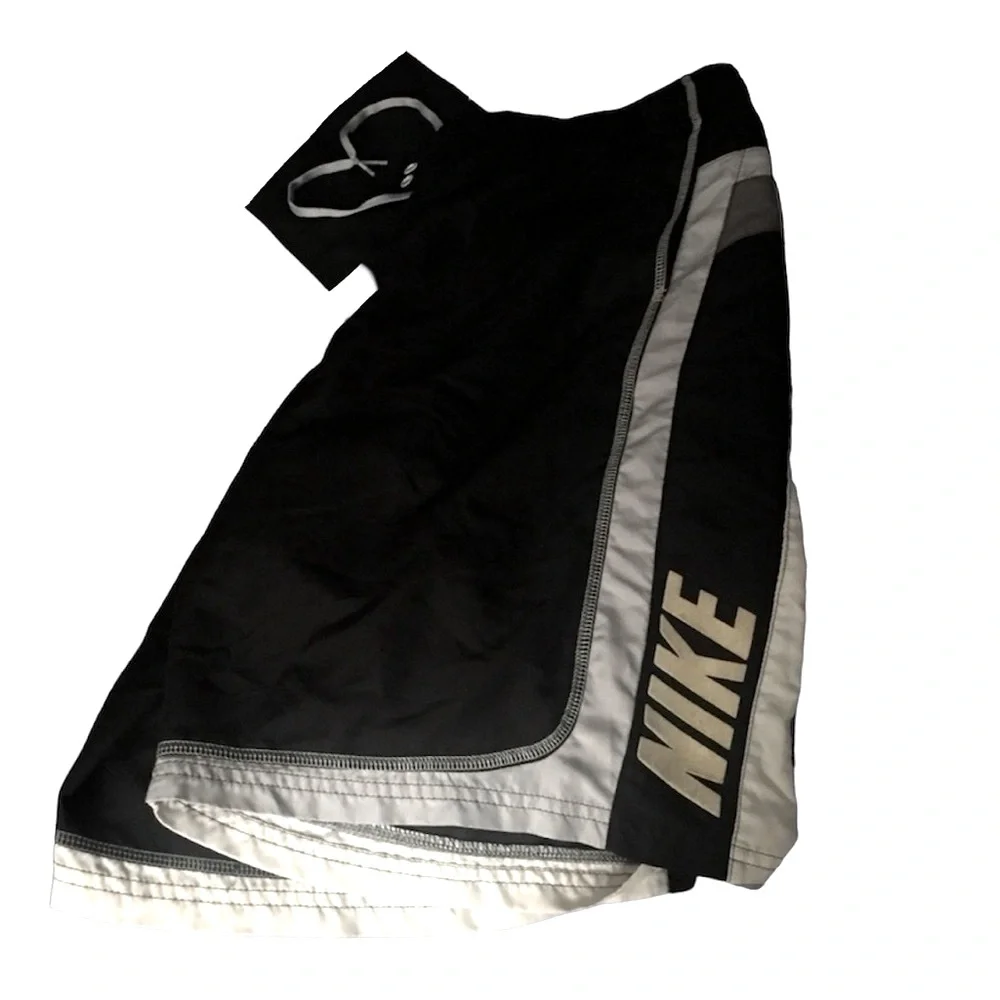 Nike Swim Trunks • True Black • White Accenting • Drawstring • Perfect